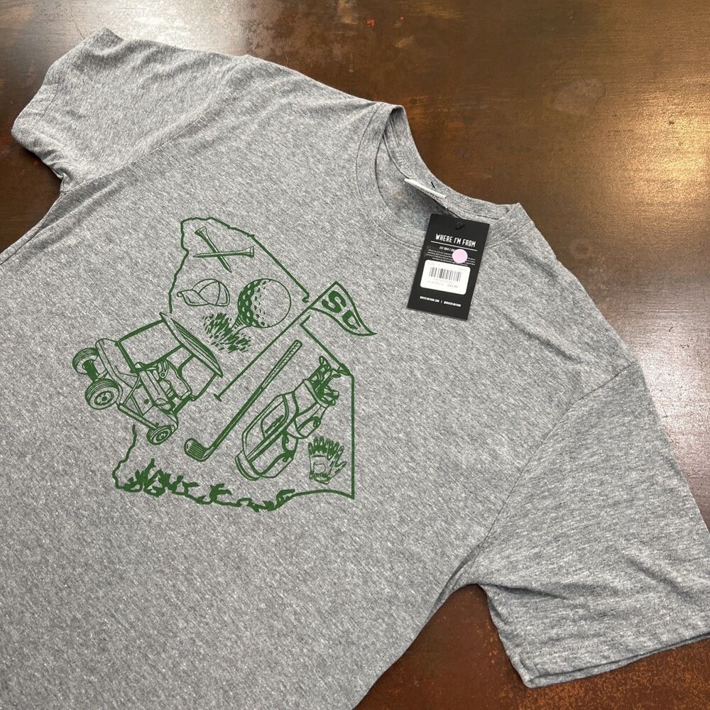 Gray Casual T-shirt Golf Apparel Golf cart Men’s Small Where I'm From Outdoor